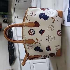 Authentic Dooney and Burke Texas Rangers Satchel nwt paperwork